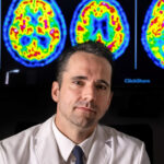 Aaron Ritter, M.D., program director for memory and cognitive disorders at Hoag’s Pickup Family Neurosciences Institute, and philanthropist Richard Pickup in Newport Beach on Wednesday, November 1, 2023. Pickup is donating $50 million to create a center for brain health. 
(Photo by Mindy Schauer, Orange County Register/SCNG)
